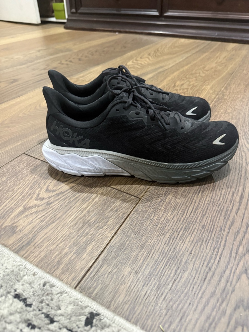 Hoka Men's Black and Gray Athletic Running Shoes